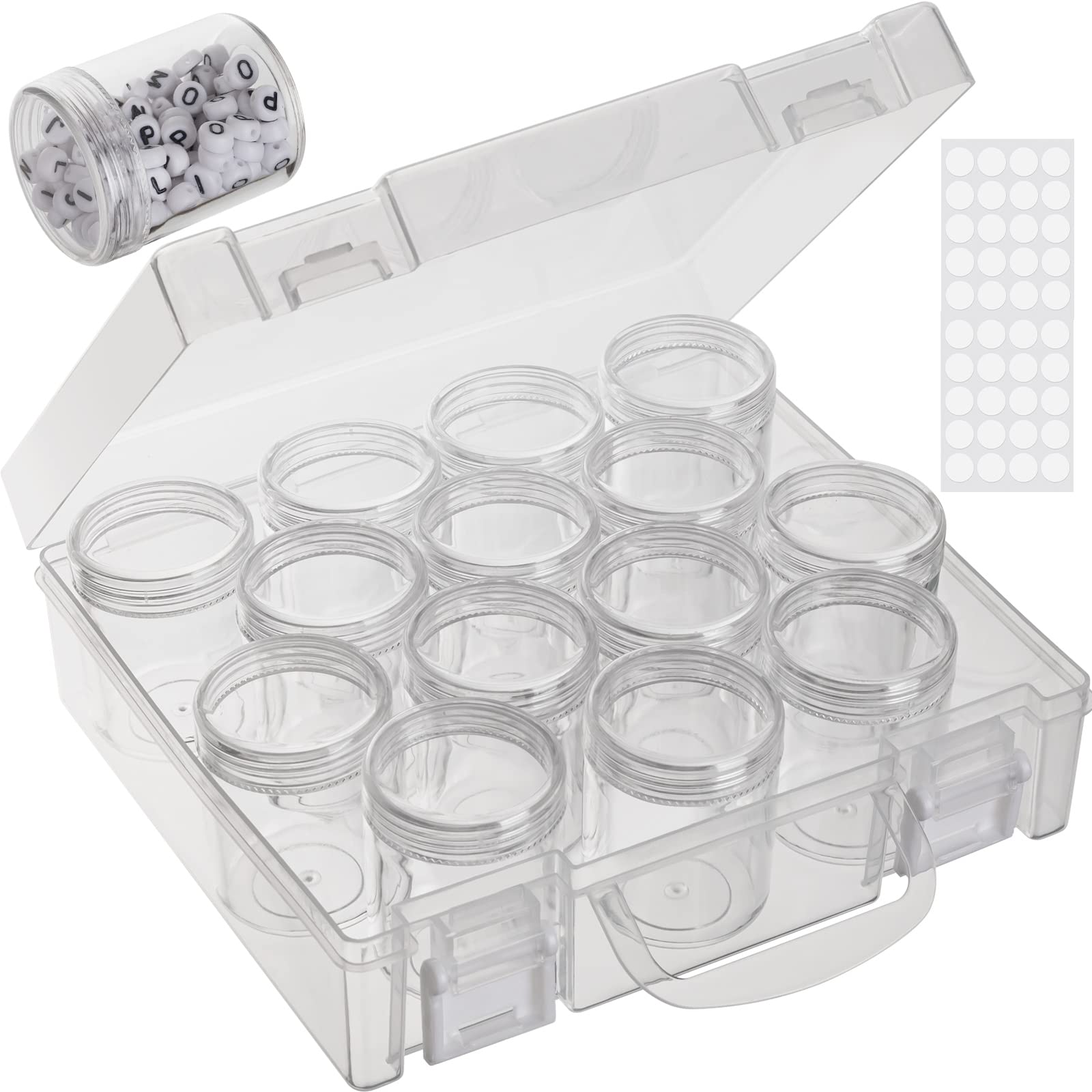 Diamond Painting Bead Organizer Box - 14 Slot Clear Storage Container with Lid for Embroidery Beads & Craft Accessories | Perfect for DIY Art Projects, Jewelry Making & Home Organization (1 Pack)