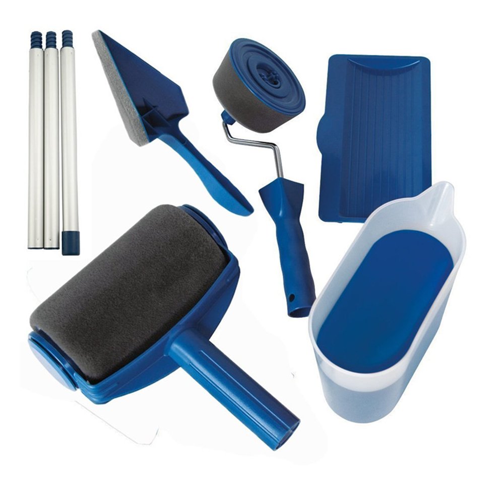 ELEOPTION 6-Piece Paint Roller Kit - Paint Runner Set with Roller Tray, Extension Pole, Edger & Corner Cutter for Smooth Wall Painting | Perfect for Home DIY Projects & Professional Interior Painting