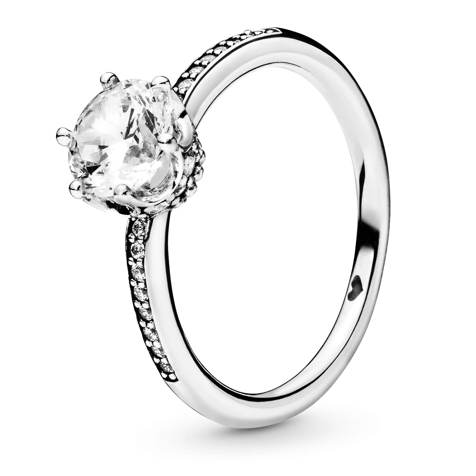 PANDORA Clear Sparkling Crown Solitaire Promise Ring for Women - Elegant Jewelry Gift for Her with Gift Box - Perfect for Anniversaries, Engagements & Special Occasions