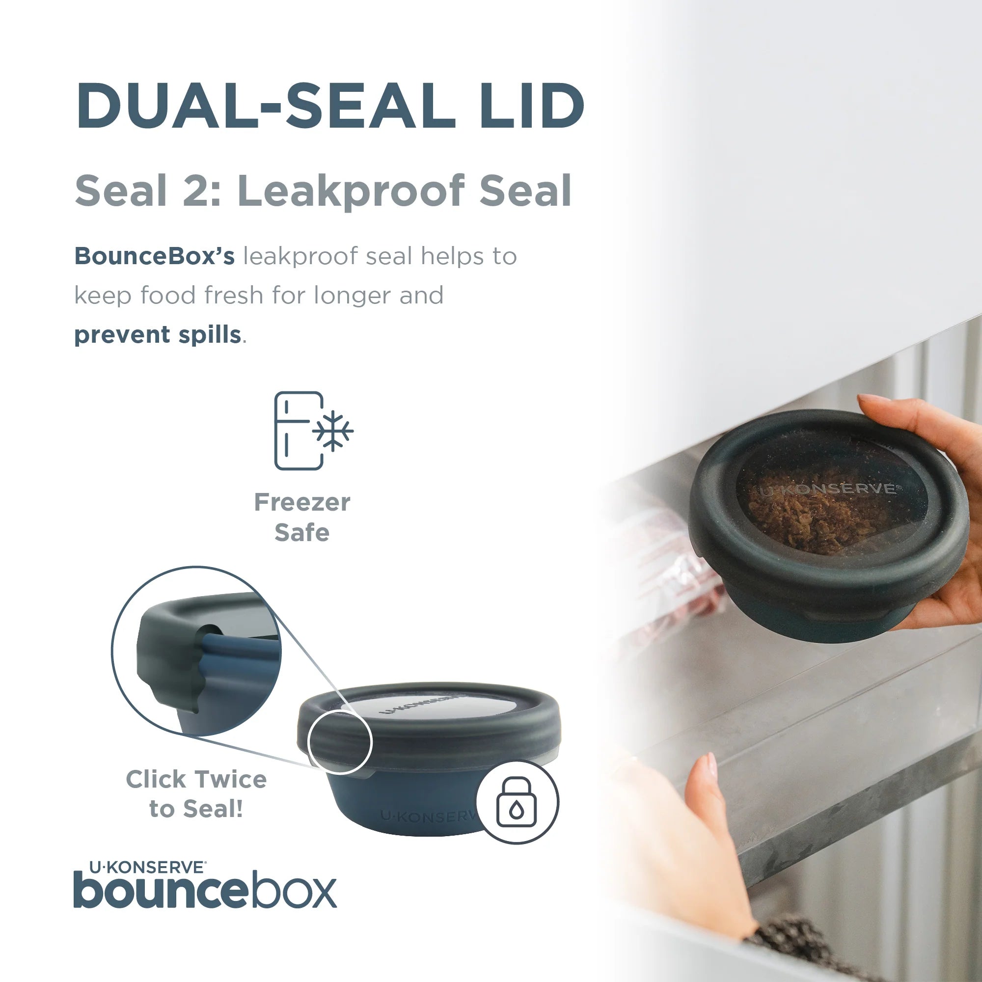 U Konserve Leak Proof Silicone Bouncebox - Reusable Food Storage Container for Lunch, Snacks & Meal Prep | Eco-Friendly, Microwave & Dishwasher Safe | Perfect for School, Office & Outdoor Activities