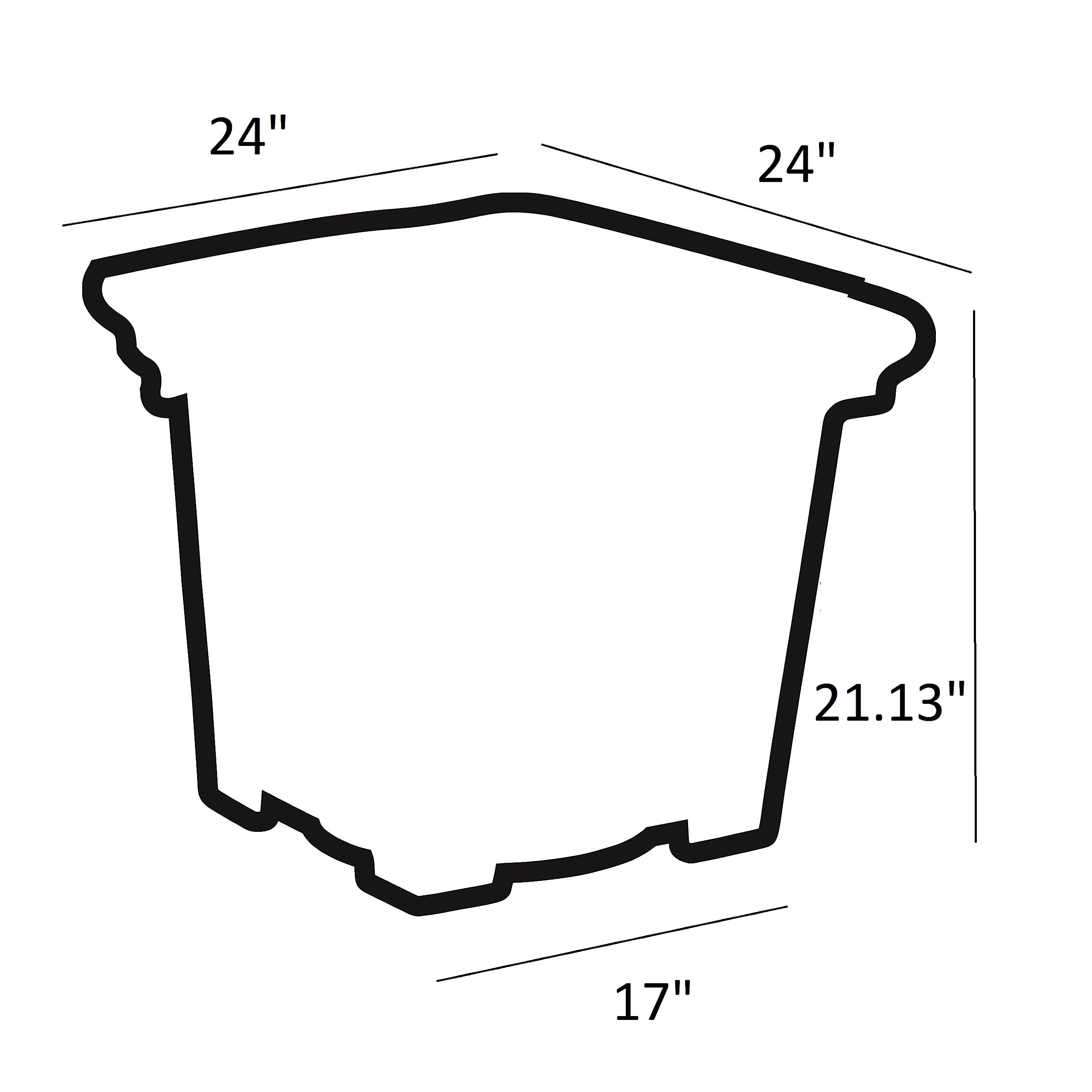 The HC Companies 24-Inch Terrazzo Square Plant Pot with Drainage Hole - Durable UV-Resistant Plastic Planter for Indoor & Outdoor Plants - Modern Granite Design Flower Pot for Patio, Garden, Balcony Decor (Pack of 1)