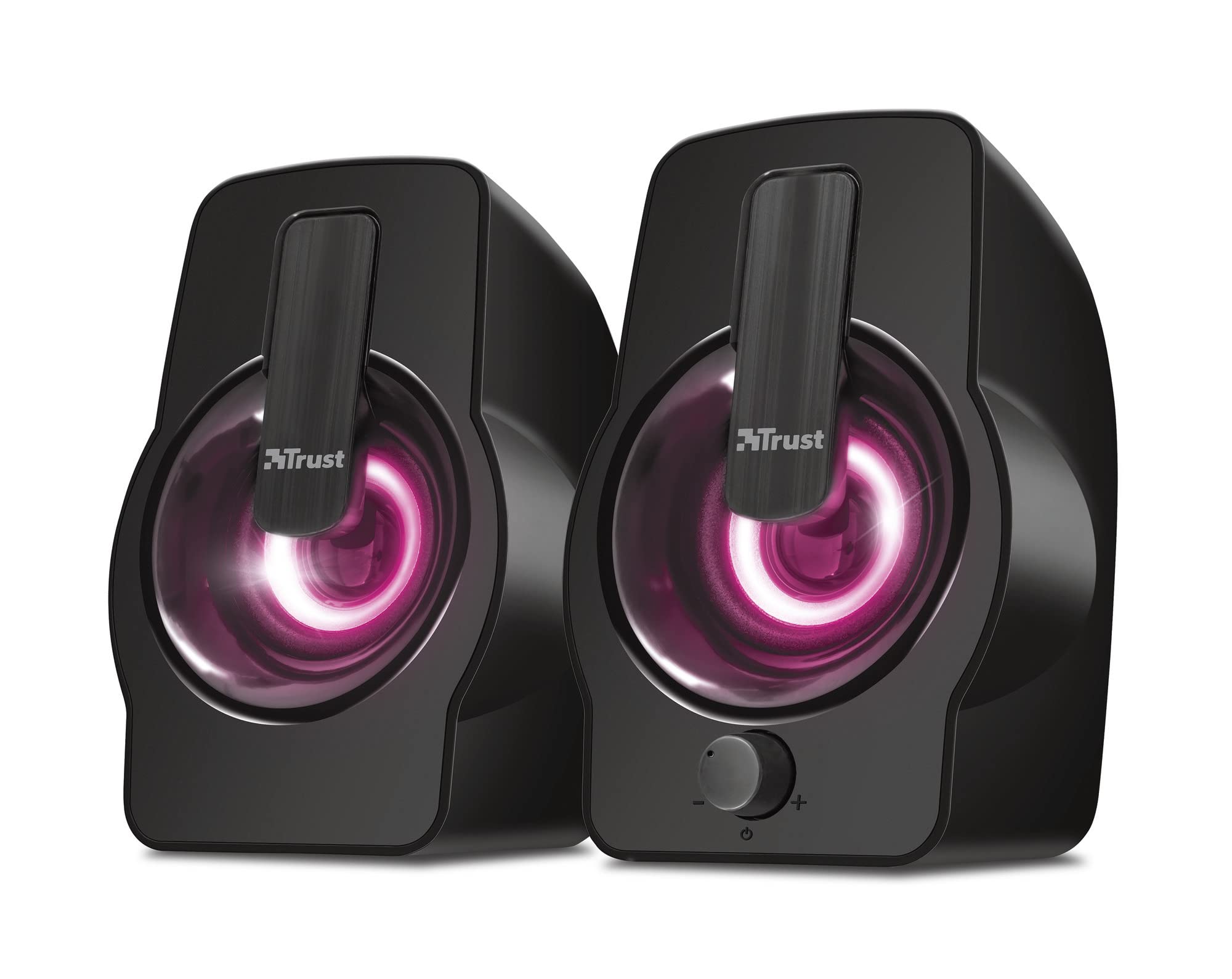 Trust Gemi RGB LED 2.0 PC Gaming Speakers - 12W USB Powered Computer Sound System with Colorful Illumination for Desktop & Laptop (Black) - Perfect for Gaming Setups, Home Office & Multimedia Entertainment