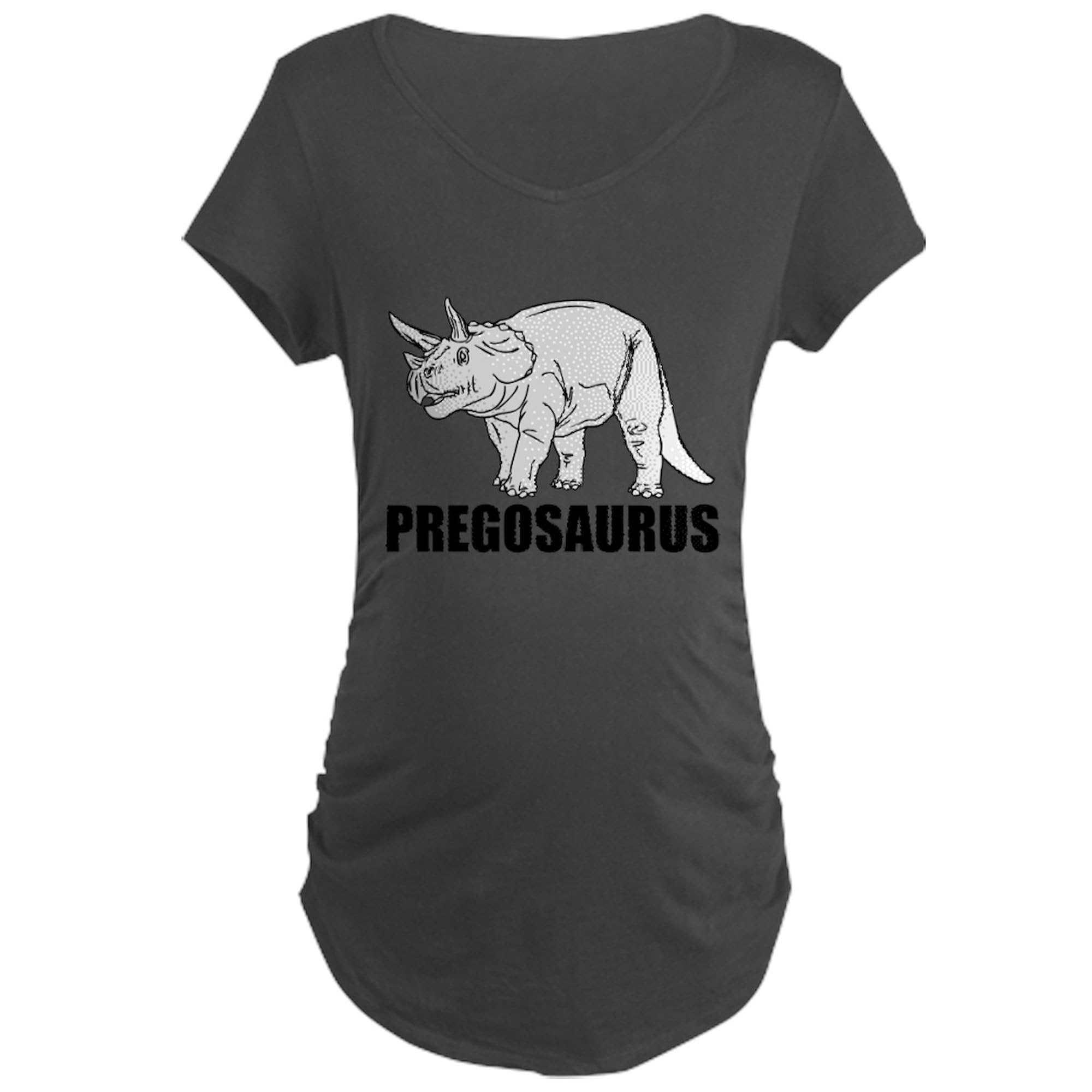 Pregosaurus Maternity T-Shirt for Women - Stretchable Ruched Side Design for Comfort - Perfect for Pregnancy Announcements, Baby Showers & Casual Wear