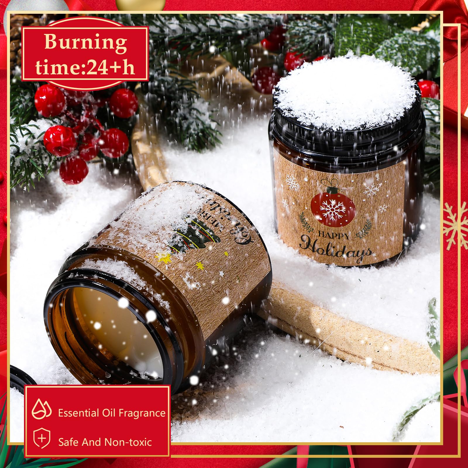 12 Pcs Christmas Scented Candles - Aromatherapy Gifts for Women, Home & Yoga (Cute Style)