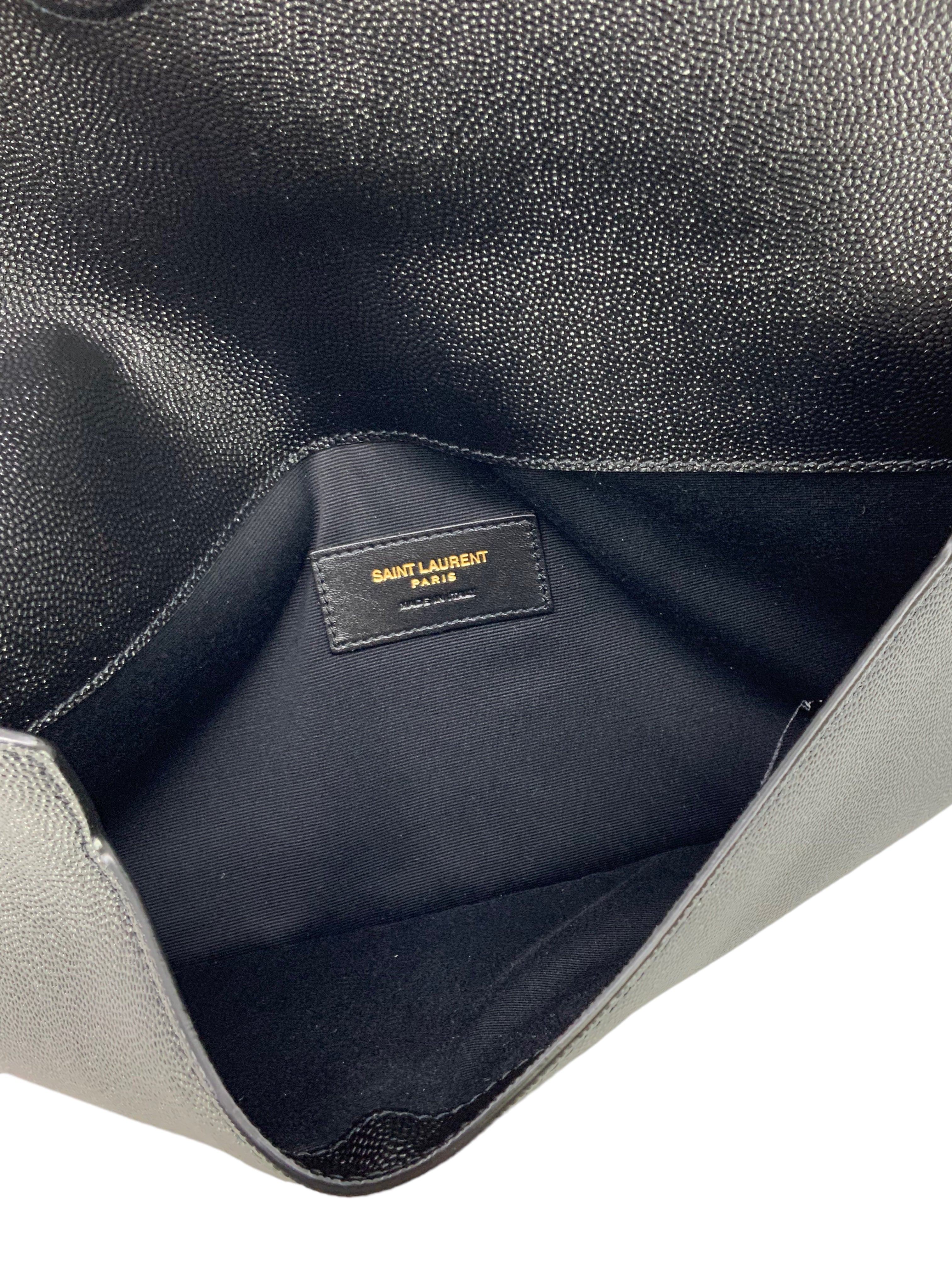 SAINT LAURENT UPTOWN POUCH CLUTCH BAG - Luxury Leather Wristlet for Women | Perfect for Evening Parties, Weddings & Special Occasions