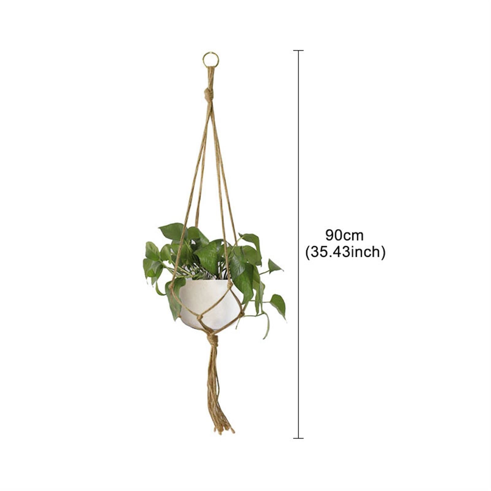 Handmade Macrame Plant Hanger - Yellow 90cm Flower Pot Holder for Wall & Ceiling Decor, Indoor Outdoor Garden Planter Basket - Perfect for Boho Home, Patio, Balcony & Courtyard Decoration