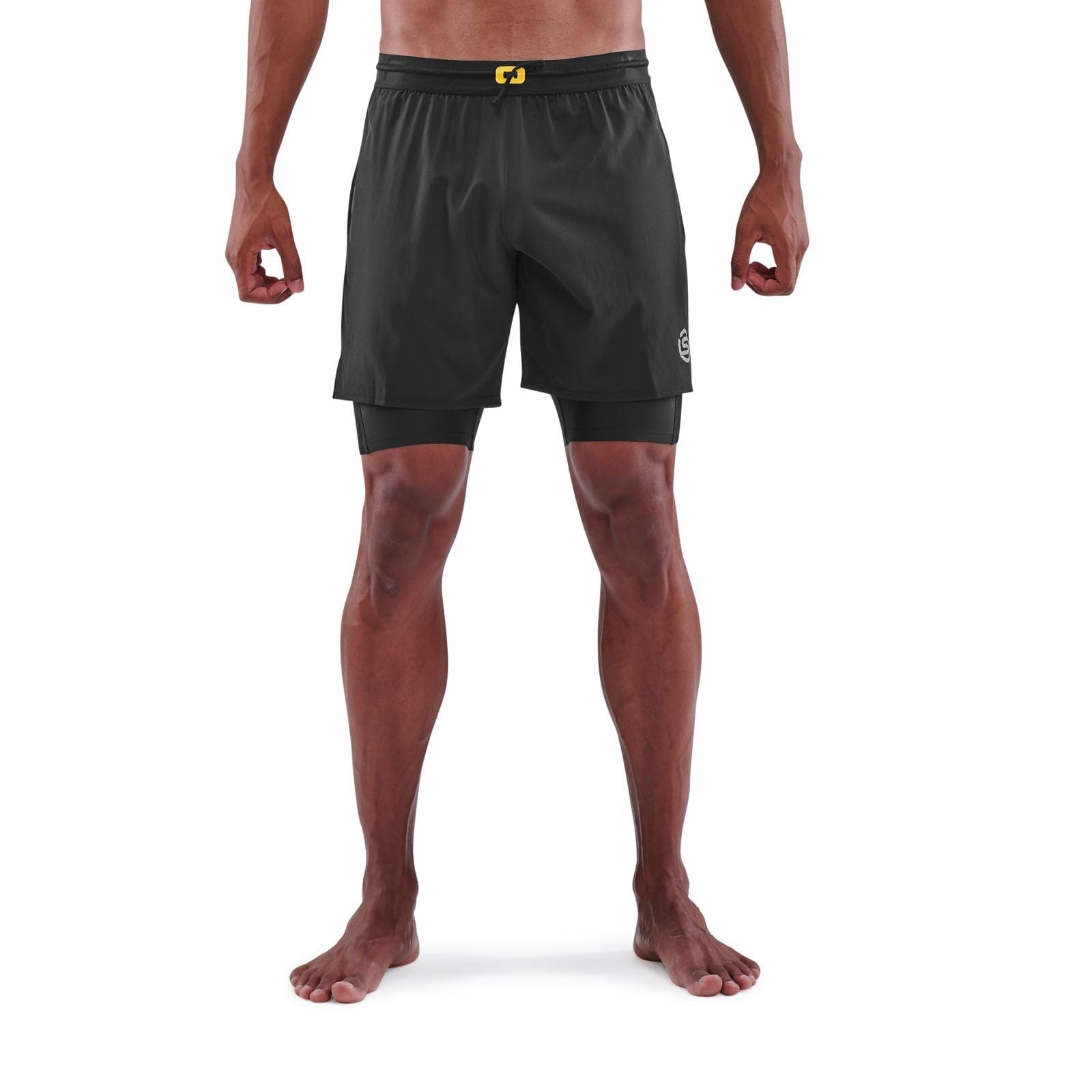 Skins Men's Series-3 Compression Hybrid 2-in-1 Tights-Shorts for Running, Gym & Sports Performance | Moisture-Wicking & Muscle Support
