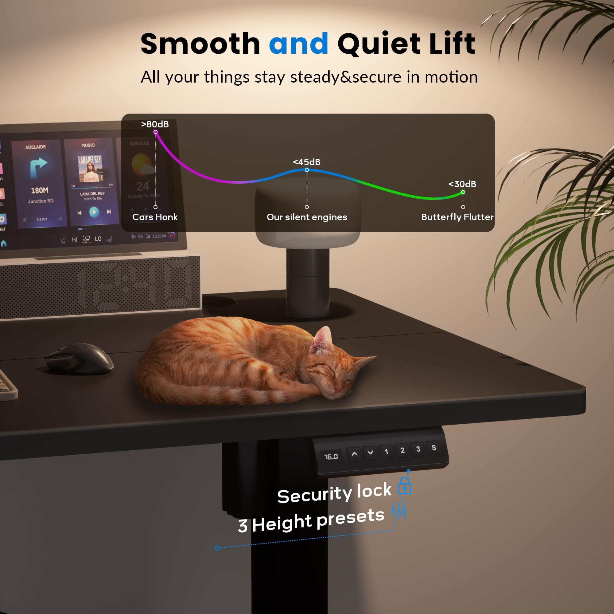 Adjustable Electric Standing Desk 48 x 24 Inches - Ergonomic Sit Stand Workstation with Splice Board for Home Office | Perfect for Remote Work, Gaming & Study (Black)