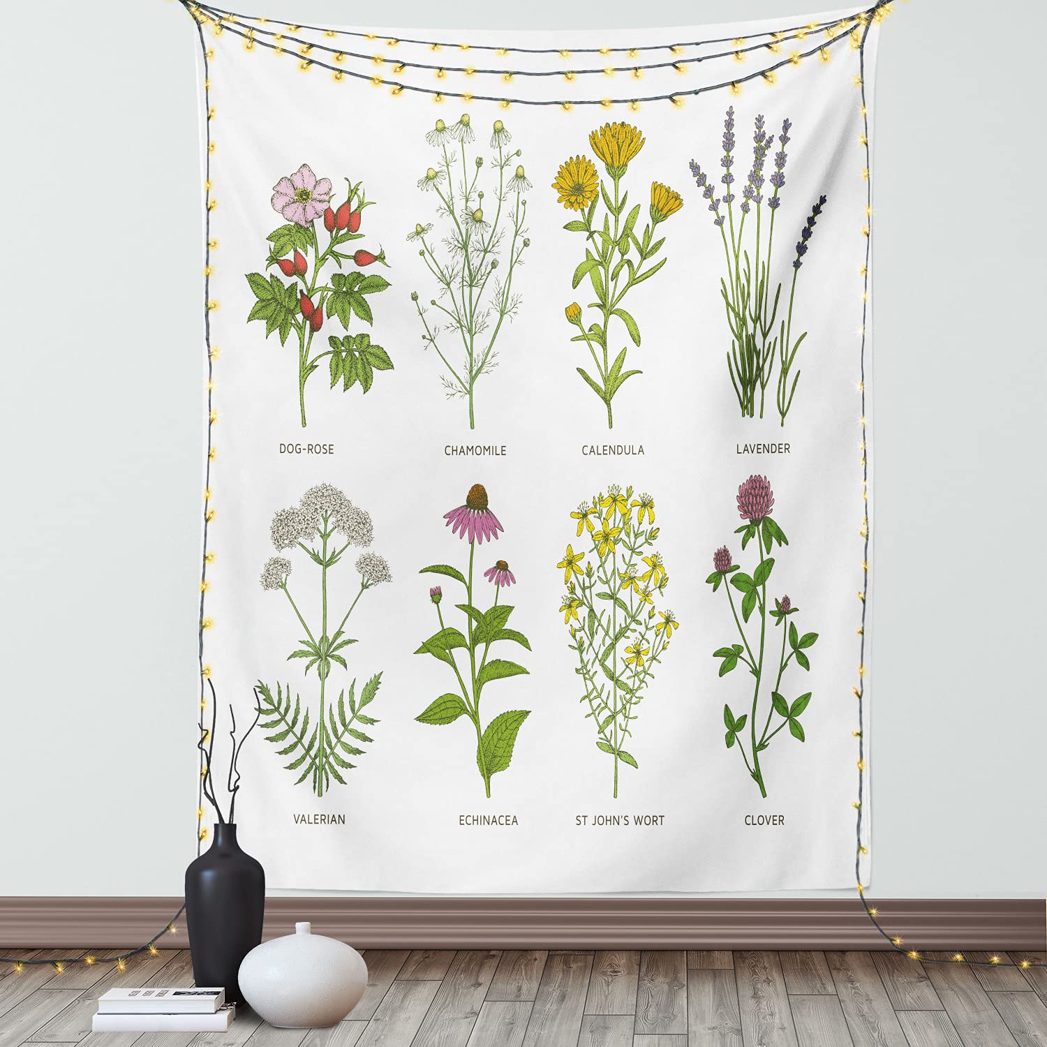 Ambesonne Herb Tapestry - Floral Wall Decor for Bedroom & Living Room