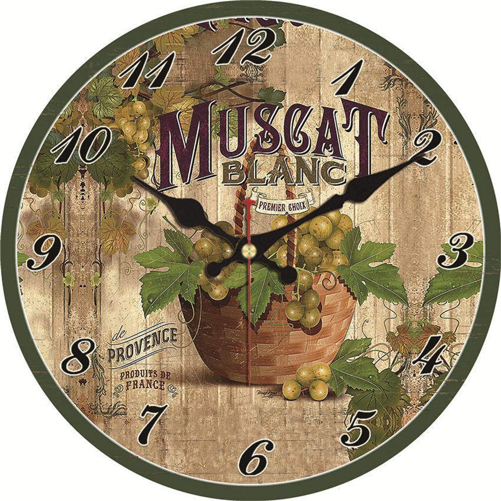 Vintage Shabby Chic Wall Clock - Rustic Round Silent Non-Ticking Kitchen Wall Watch - 22-30cm Home Decor for Farmhouse, Living Room & Bedroom