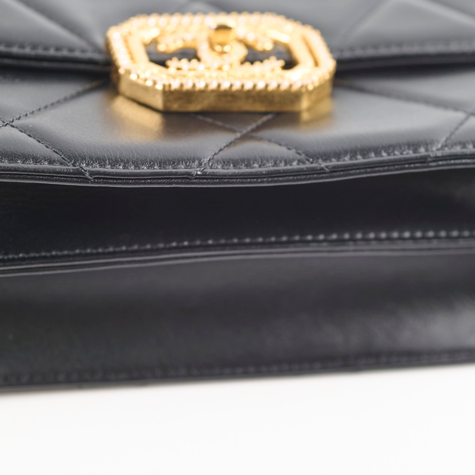 Chanel Calfskin Strass Quilted Mini Flap Bag Black Microchip - Luxury Designer Crossbody Purse for Women, Perfect for Evening Parties & Special Occasions