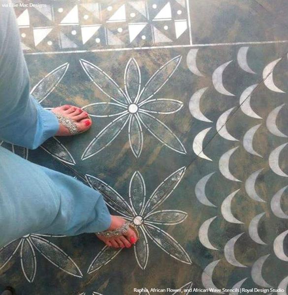 Barka Flower Wall Stencil - Reusable DIY Painting Template for Home Decor, Nursery, Wedding & Events - Perfect for Wall Art, Furniture, and Craft Projects