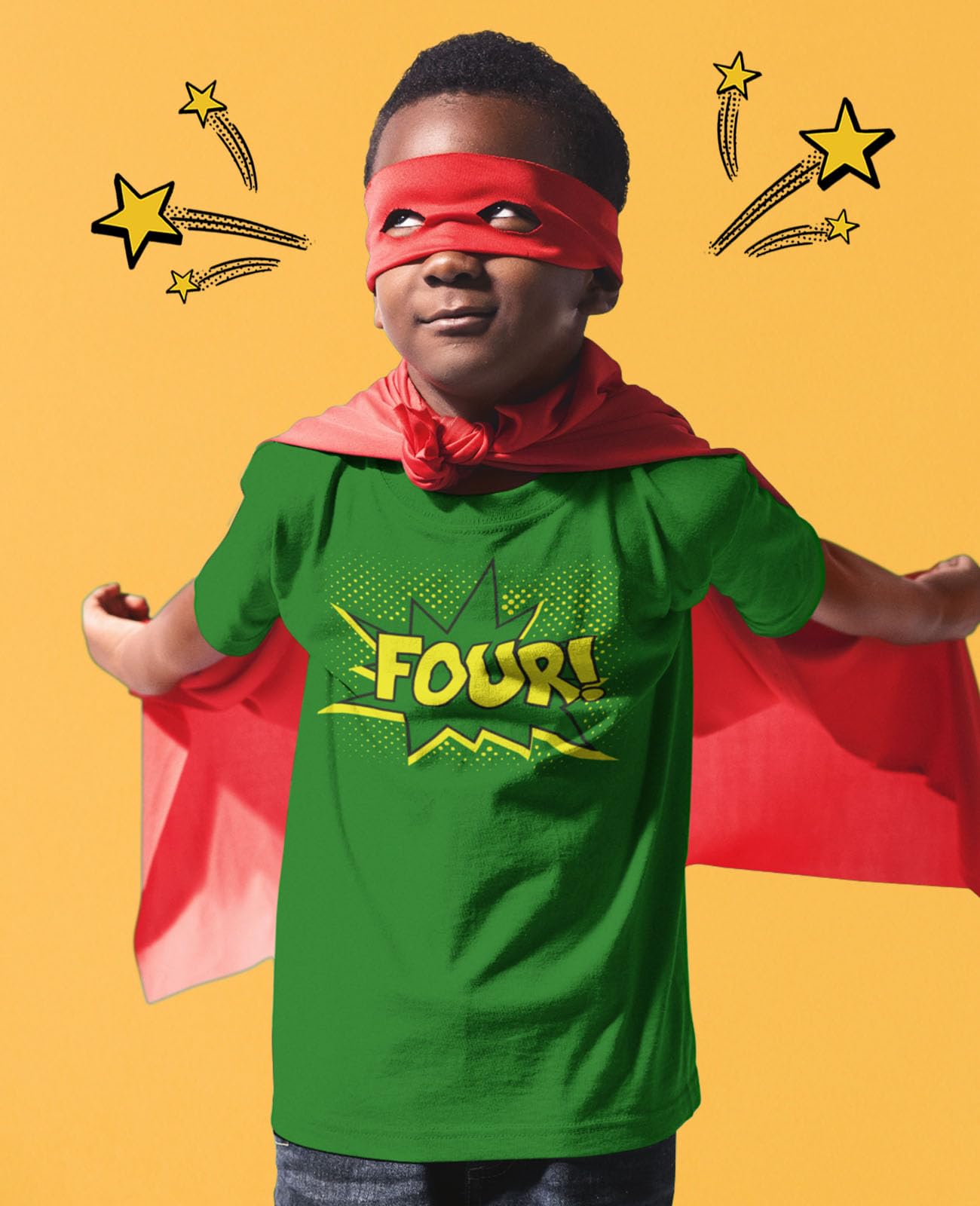 4th Birthday Shirt for Boys & Girls | 4 Years Old Superhero Party T-Shirt | Kids Birthday Gift | Perfect for Superhero Themed Parties & Celebrations