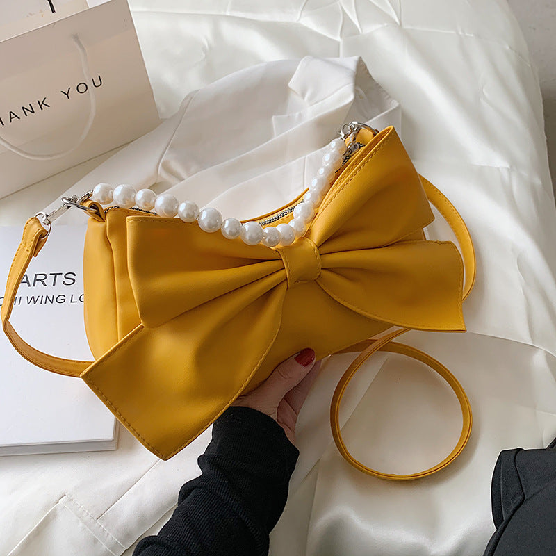 Stylish Women's Canvas Shoulder Bag with Cute Bow Knot - Fashionable Crossbody Purse for Girls | Perfect for School, Shopping & Daily Use