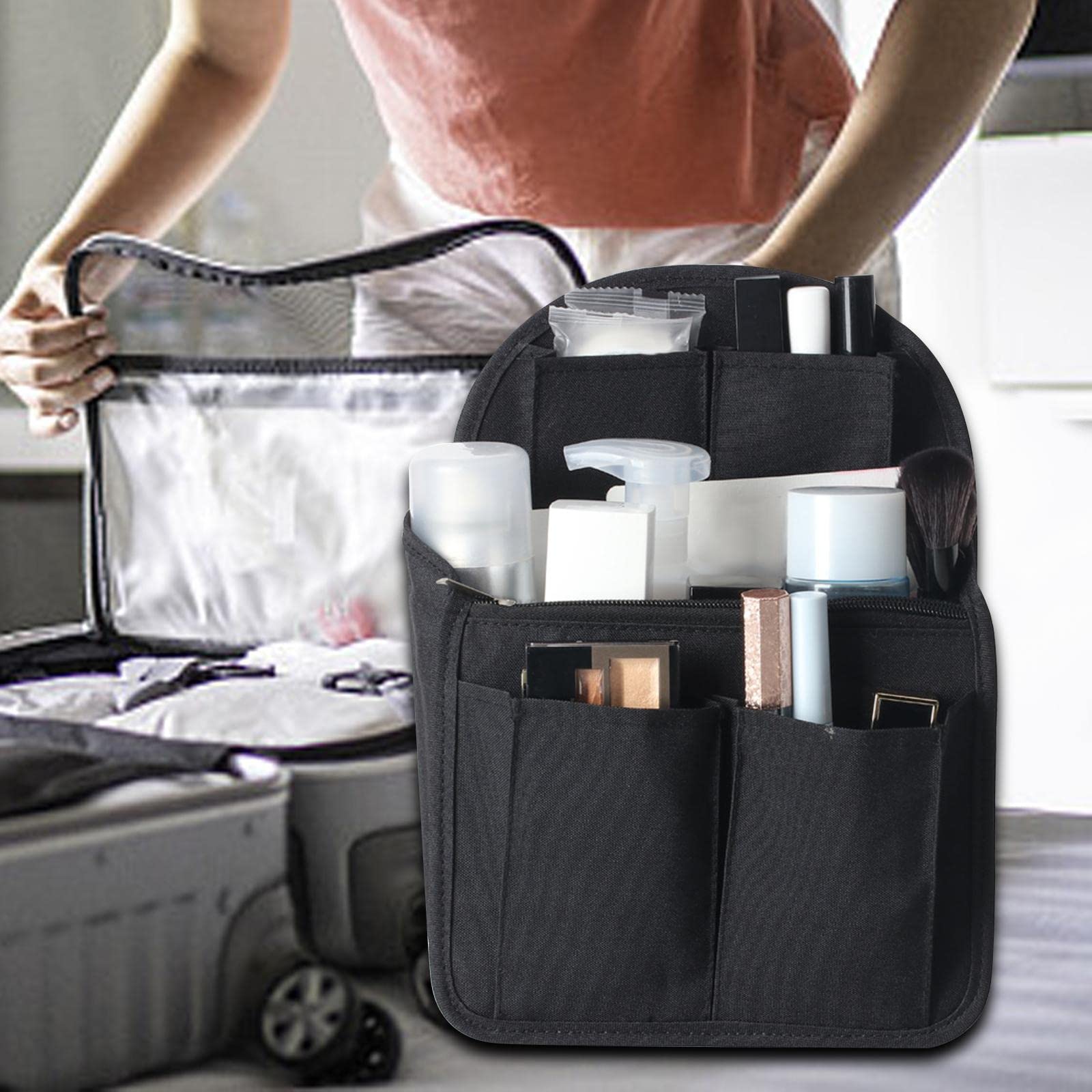 Premium Backpack Organizer Insert for Tote Bags - 35x14x28cm Travel Divider with Pack Pockets - Luxury Bag Organizer for Women & Men (Fashion My Day) - Perfect for Office, Travel & Daily Commute