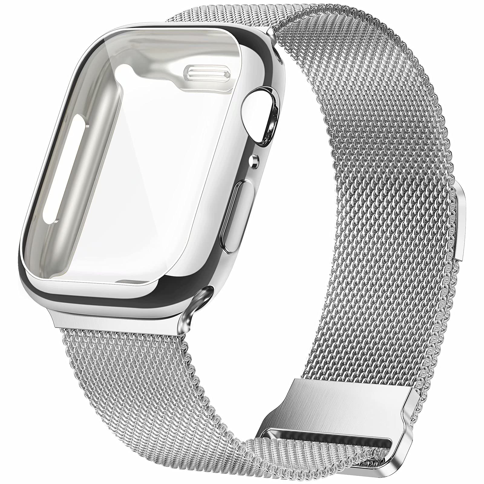 Premium Stainless Steel Magnetic Milanese Loop Band for Apple Watch 42mm/44mm/45mm - Compatible with iWatch Series SE 10/9/8/7/6/5/4/3/2/1 - Adjustable Metal Mesh Strap for Women & Men - Perfect for Workouts, Office & Everyday Wear