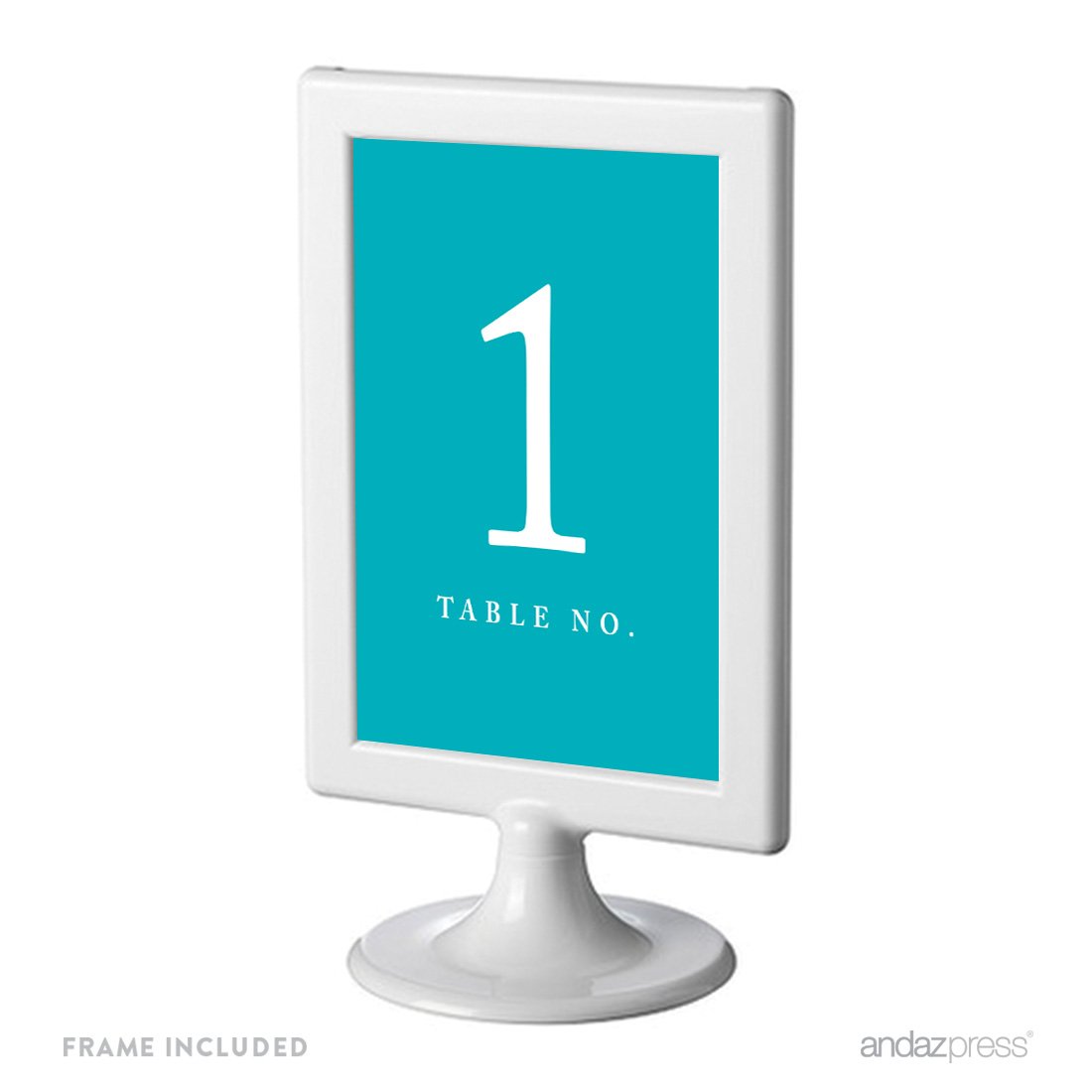 Double-Sided Table Numbers 1-8 with Frames - Aqua Turquoise 4x6 Inch Wedding Reception Decor - Perfect for Weddings, Banquets & Special Events