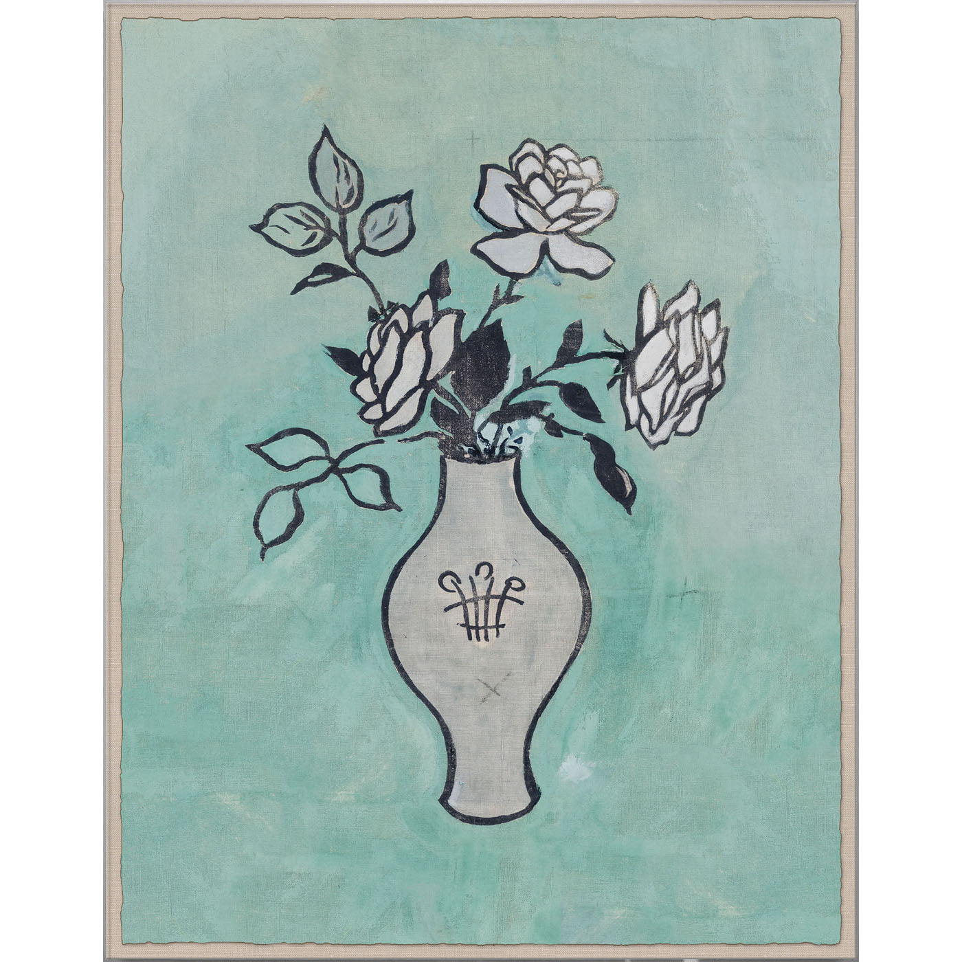 Paule Marrot Vase with Roses - Elegant Floral Home Decor for Living Room, Dining Table & Wedding Centerpieces