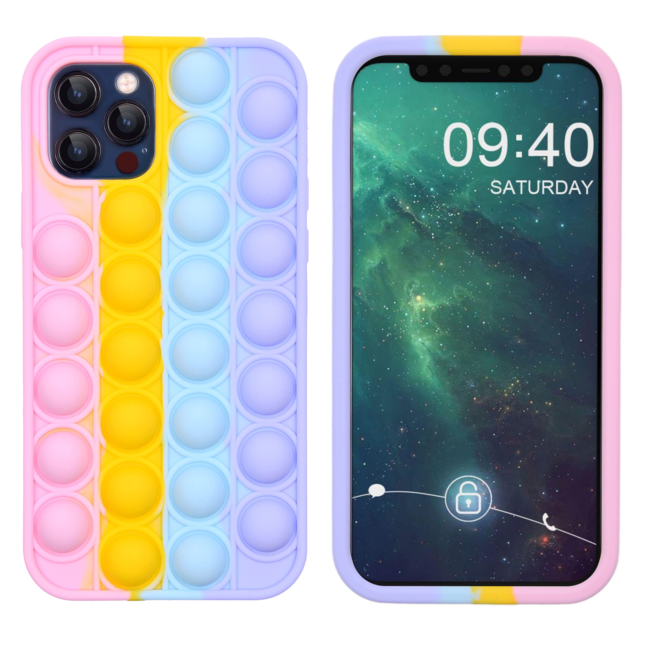 Kare & Kind iPhone 11 Pro Push Bubble Case - Rainbow for Kids & Teens Play