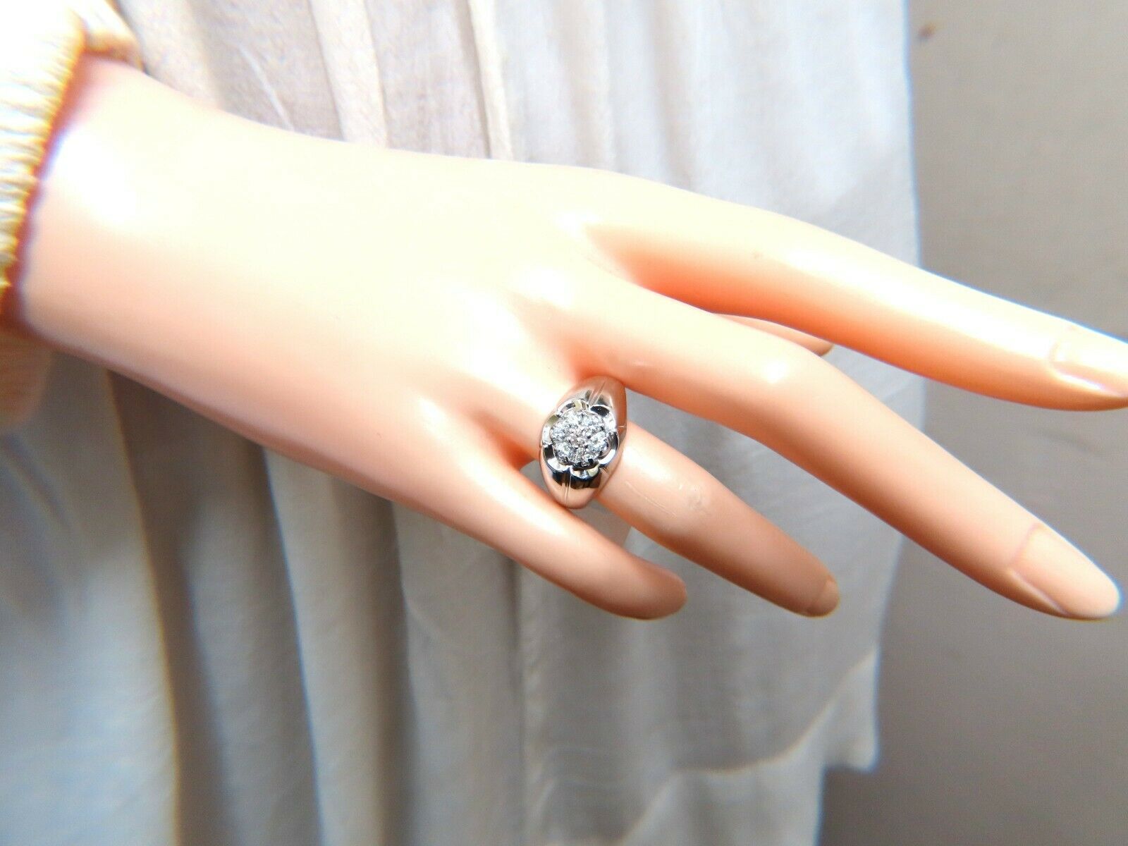 0.55ct Natural Round Diamond Cluster Ring in 14K Gold - Elegant Wedding, Engagement & Anniversary Jewelry Gift for Women