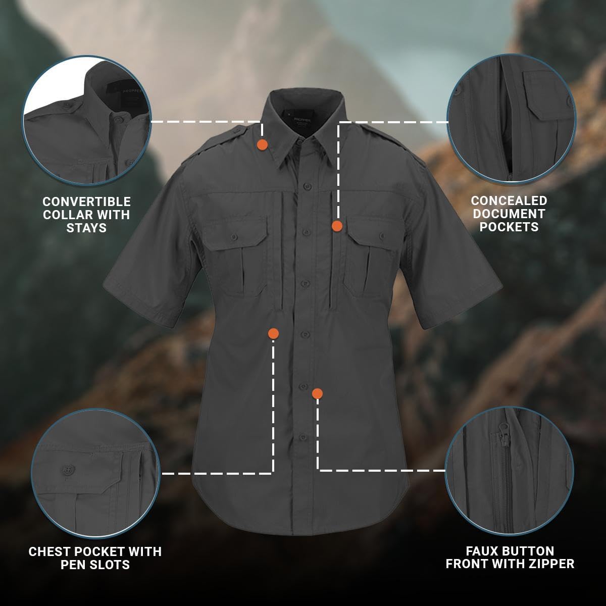 Propper Men's Tactical Short Sleeve Shirt - Lightweight, Moisture Wicking, Durable Military & Outdoor Work Shirt for Hiking, Camping & Tactical Training