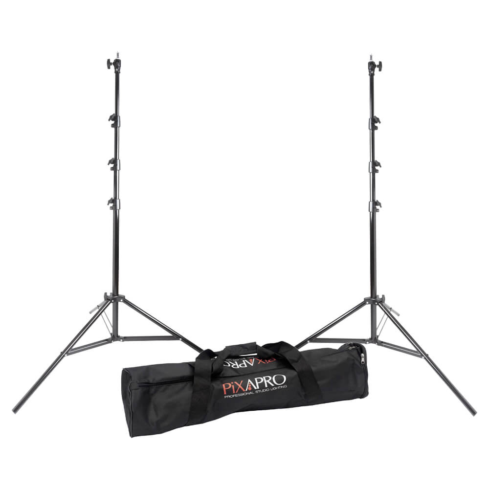 Twin Air Cushioned Light Stand & Carry Case Bag Kit - Portable Photography Equipment for Studio, Outdoor Shooting, and Travel - Perfect for DSLR Cameras, LED Lights, and Video Gear