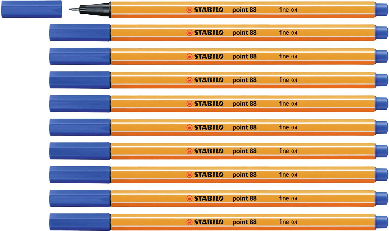 STABILO Point 88 Pen - Dark Blue for Writing & Sketching