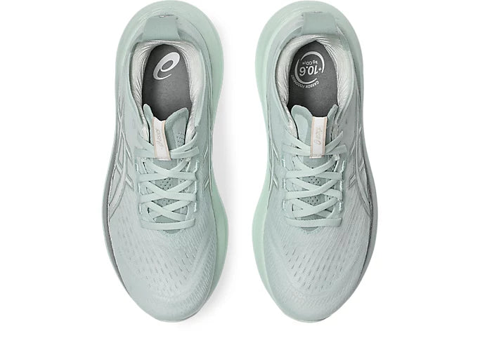 ASICS Gel-Nimbus 27 Women's Running Shoes (B Width) - Pure Aqua/White | Cushioned Road Running & Gym Workout Shoes for Women