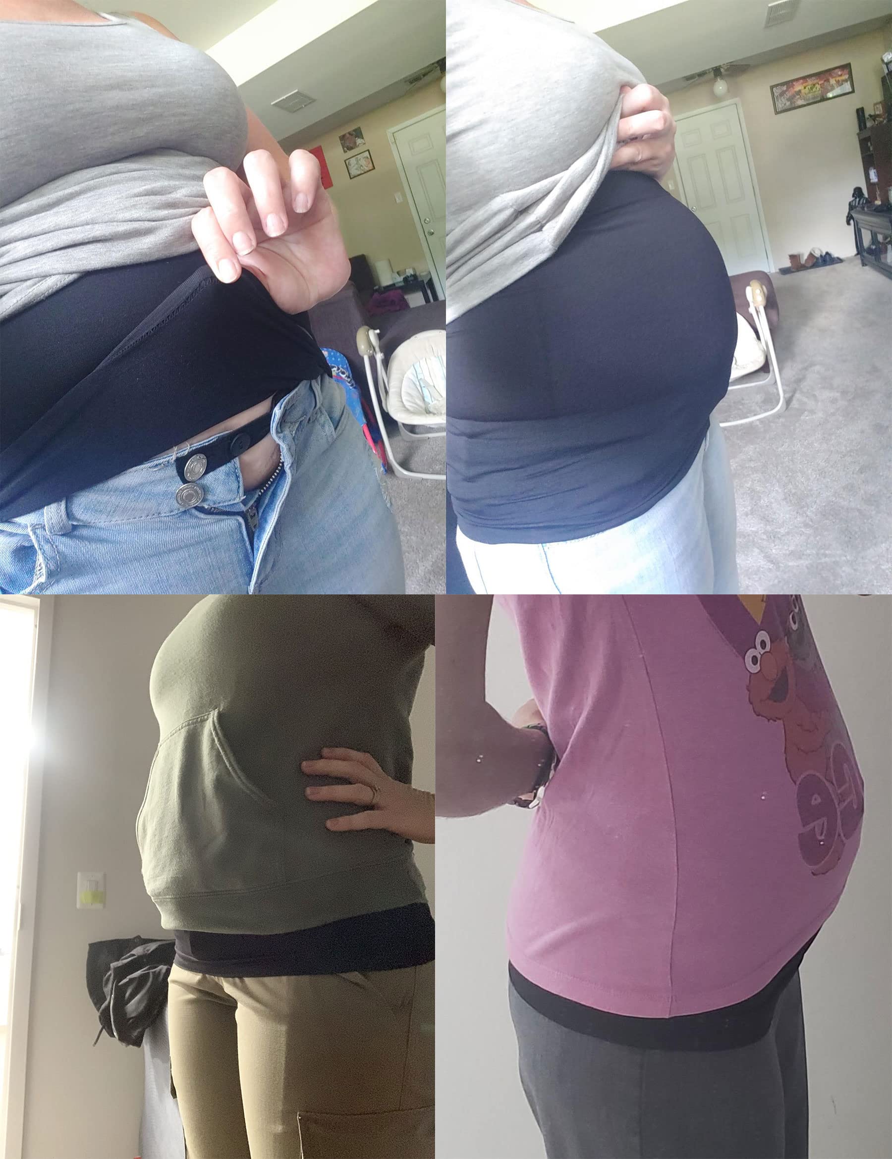 Maternity Belly Band for Pregnant Women - Adjustable Pregnancy Support Belt for Pants & Jeans - Postpartum Belly Wrap for Comfort & Back Pain Relief - Perfect for Work, Exercise & Daily Wear