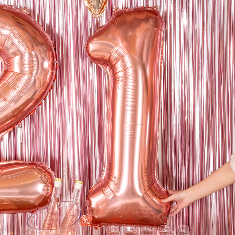 Balloonify Rose Gold Mylar Number 1 Balloon - 40 Inch Large Foil Balloon for Birthdays, Anniversaries & Parties (1 Count Box)