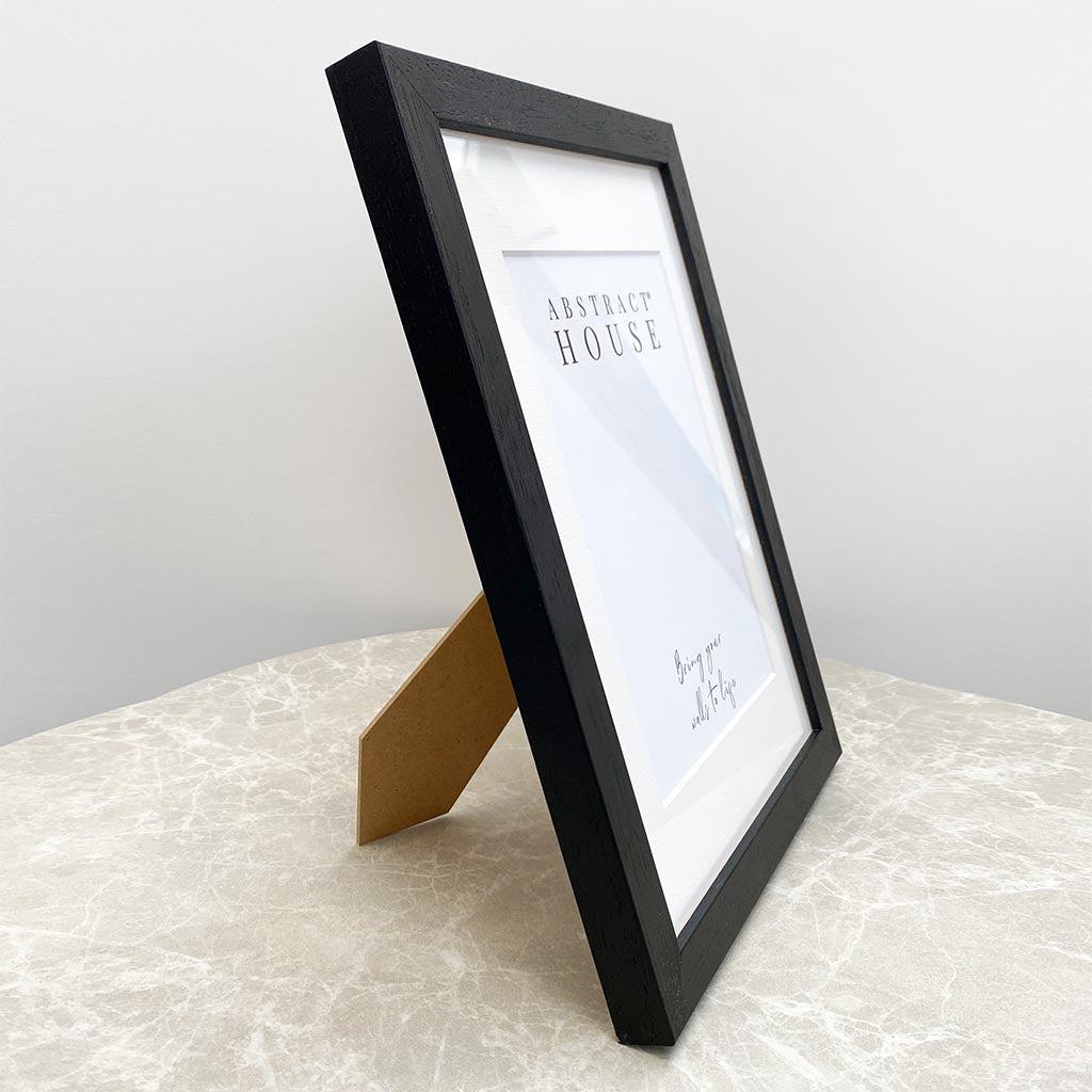 Black Wooden Picture Frame 21x30cm (8.3x11.8 Inches) - Freestanding Tabletop Photo Display for Home Decor, Office, or Gift Giving