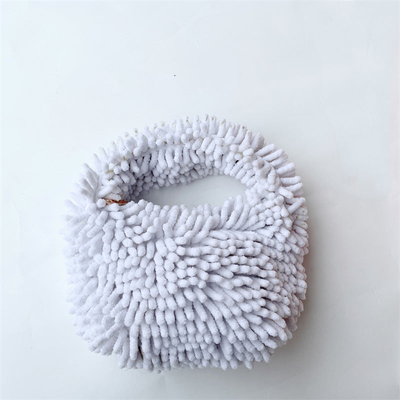 Stylish Minimalist Fuzzy Satchel Bag for Women - Soft & Cozy Crossbody Purse - Perfect for Work, Travel & Everyday Use