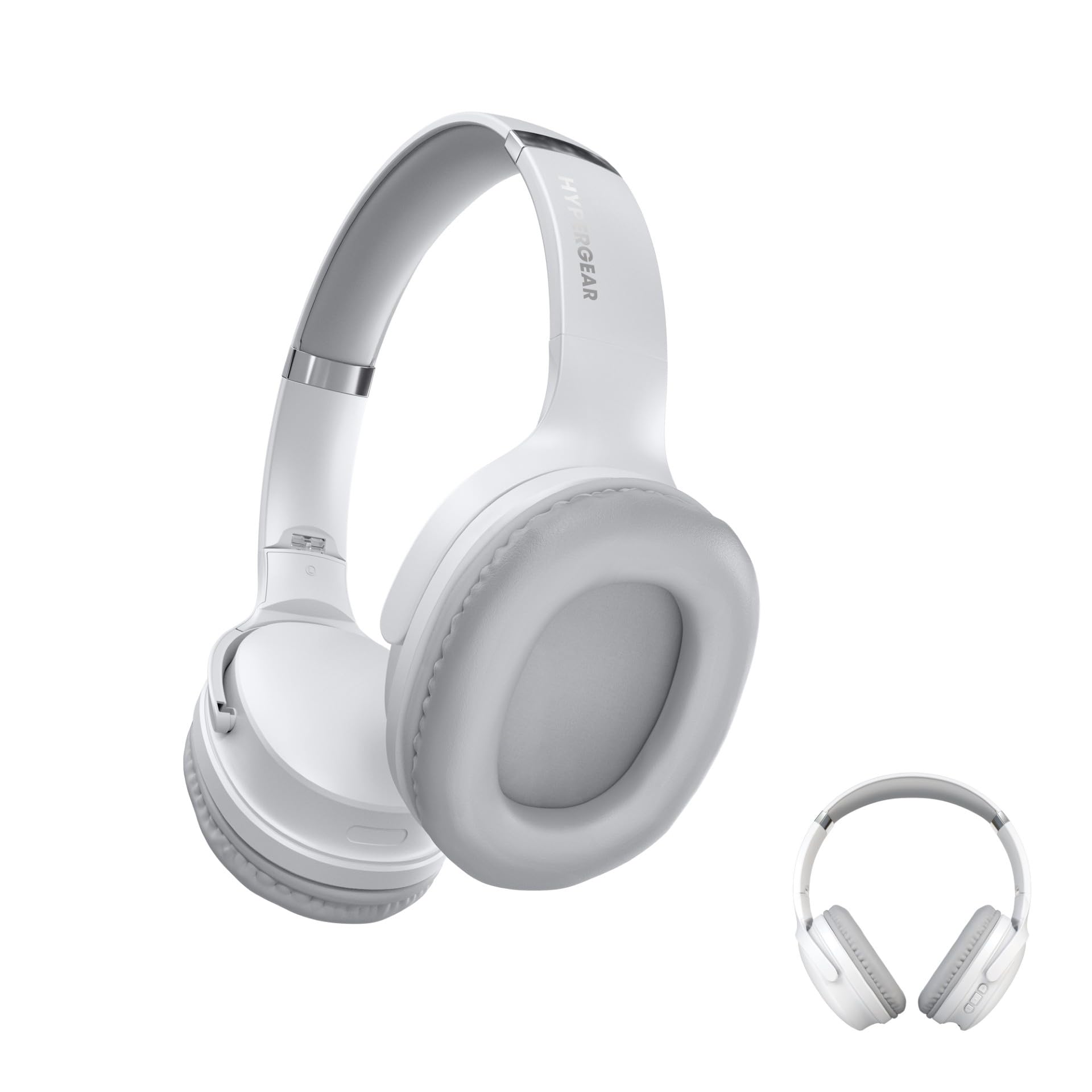 Foldable Wireless Headphones with HD Stereo Sound - Convert Between Personal Listening & Surround Sound Modes | White | Perfect for Travel, Workouts & Home Entertainment