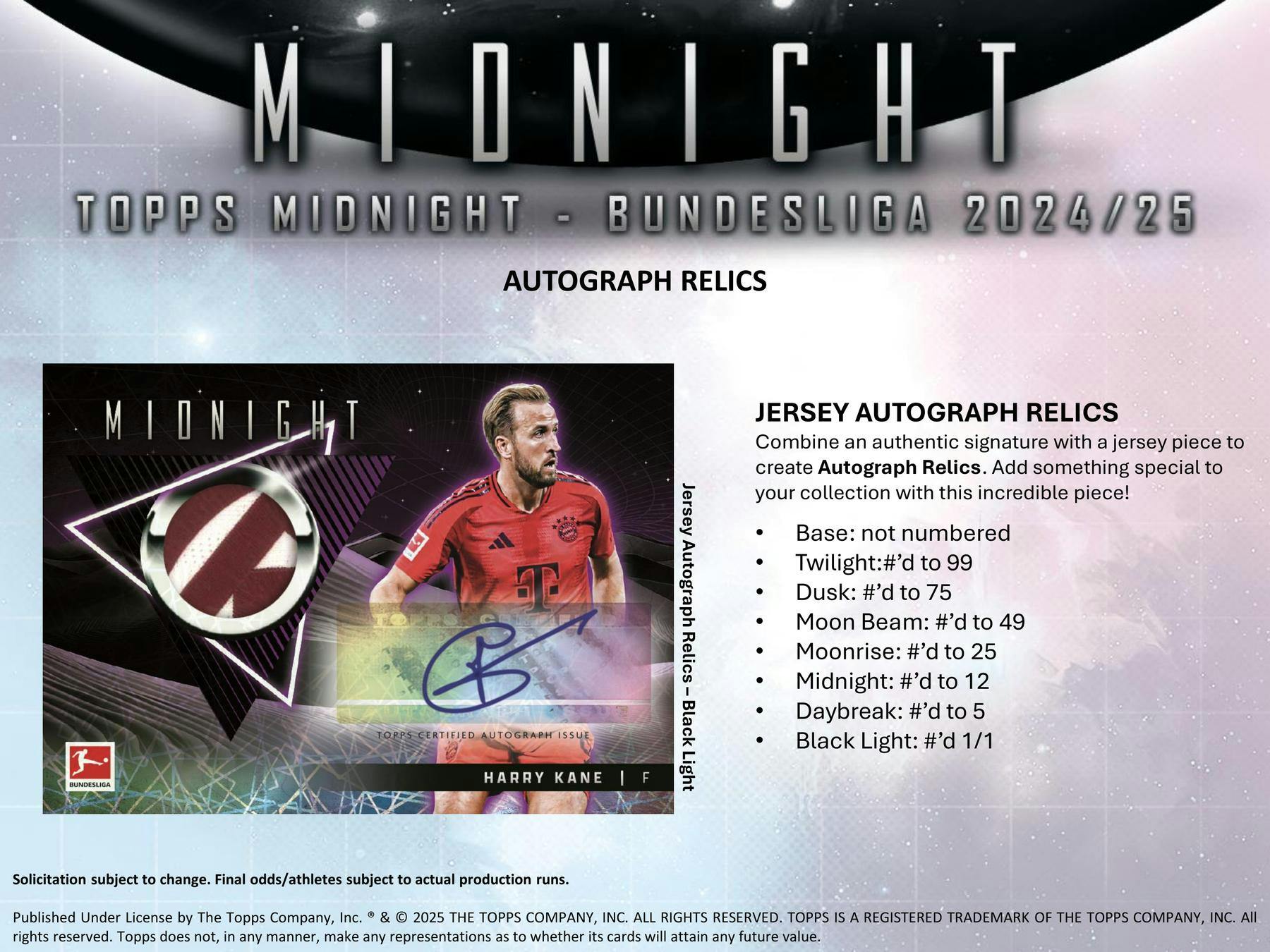 2024-2025 Topps Midnight Bundesliga Soccer Hobby Box - 24 Packs with Autographs & Memorabilia Cards - Perfect for Collectors, Fantasy Leagues & Soccer Fans