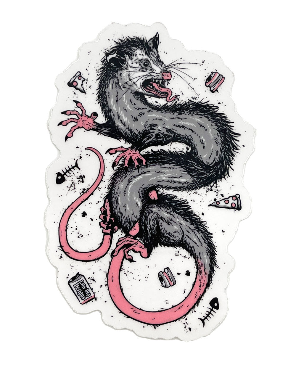 Funny Squiggly Possum Large Clear Vinyl Stickers - Waterproof & Durable for Laptops, Water Bottles, and DIY Crafts