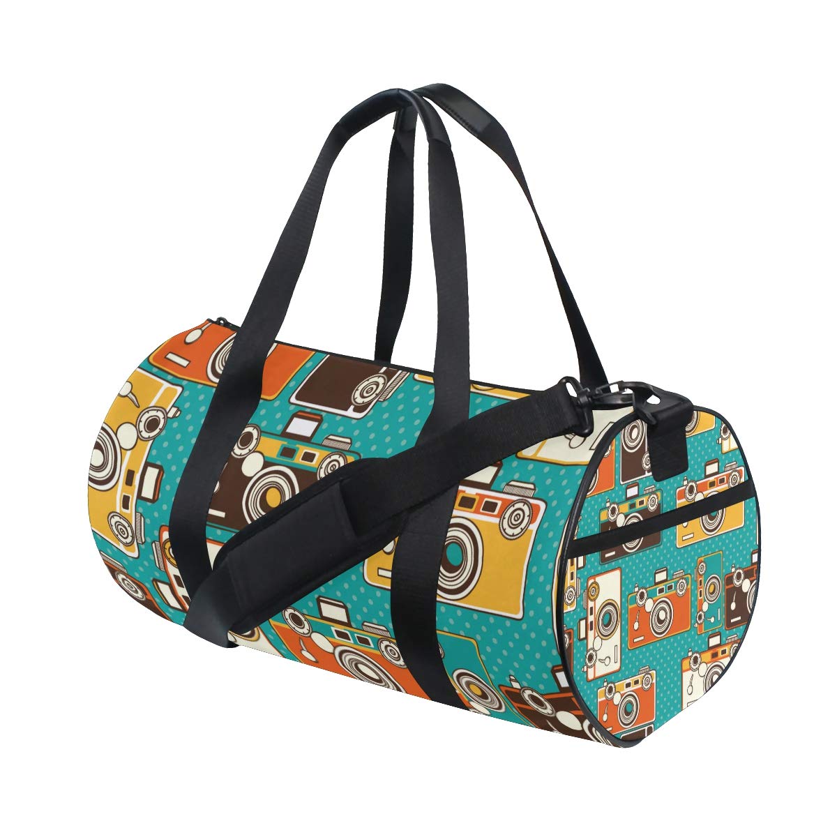 Vintage Camera Print Gym Bag - Durable Sports Duffel for Men & Women - Perfect for Workouts, Travel & Photography Gear Storage