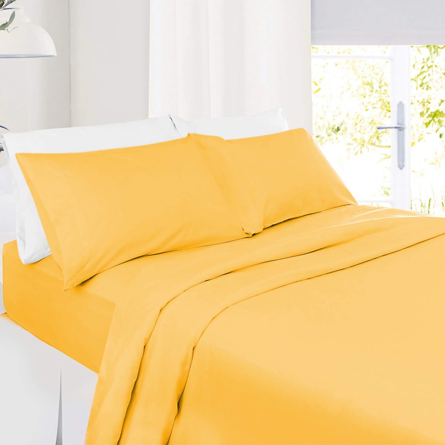 Setaluna 4-Piece Queen Size Bed Sheet Set - Soft Silky Breathable Cooling Sheets with 12