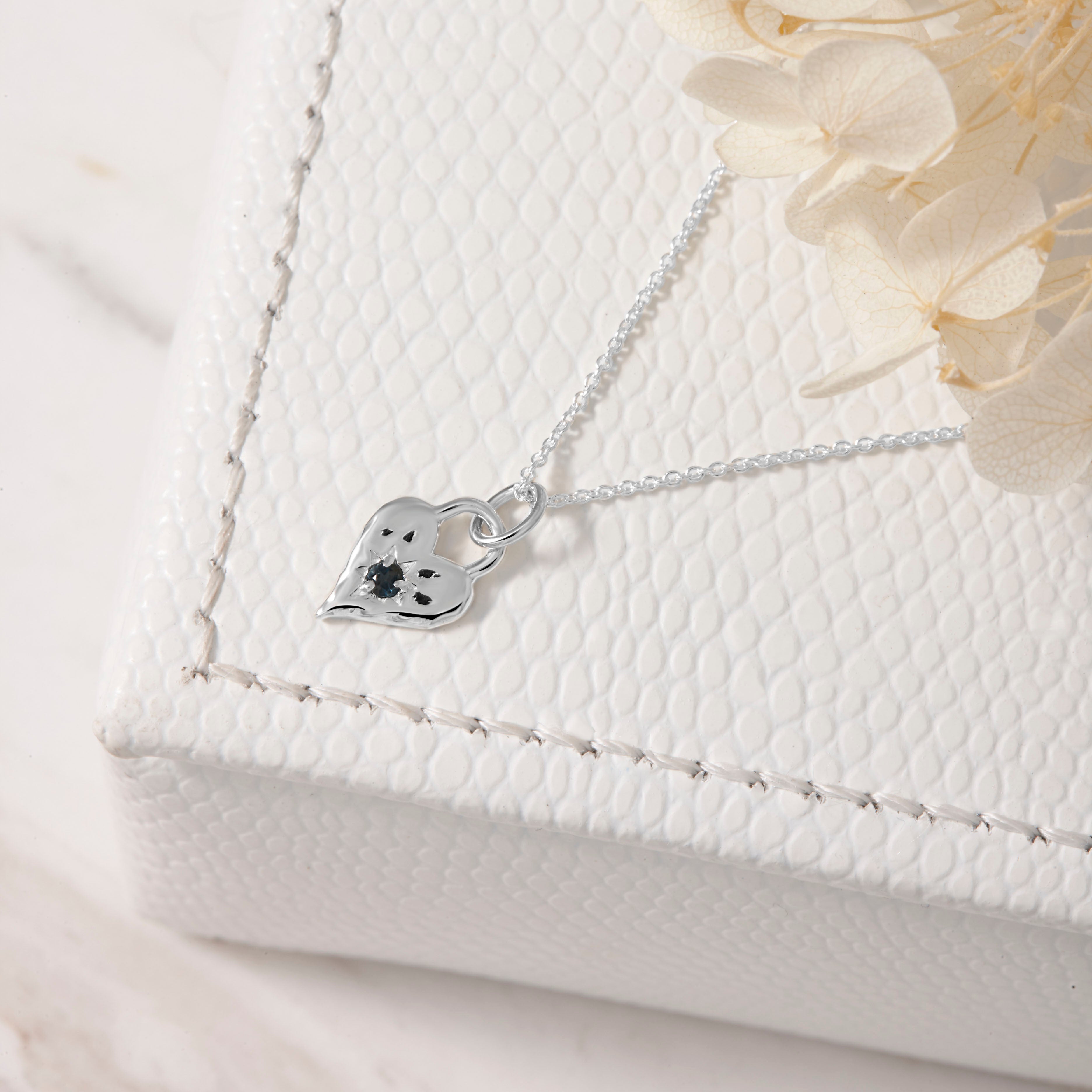 Love Heart London Blue Necklace - Elegant Sterling Silver Pendant for Women | Perfect Gift for Valentine's Day, Anniversary & Special Occasions