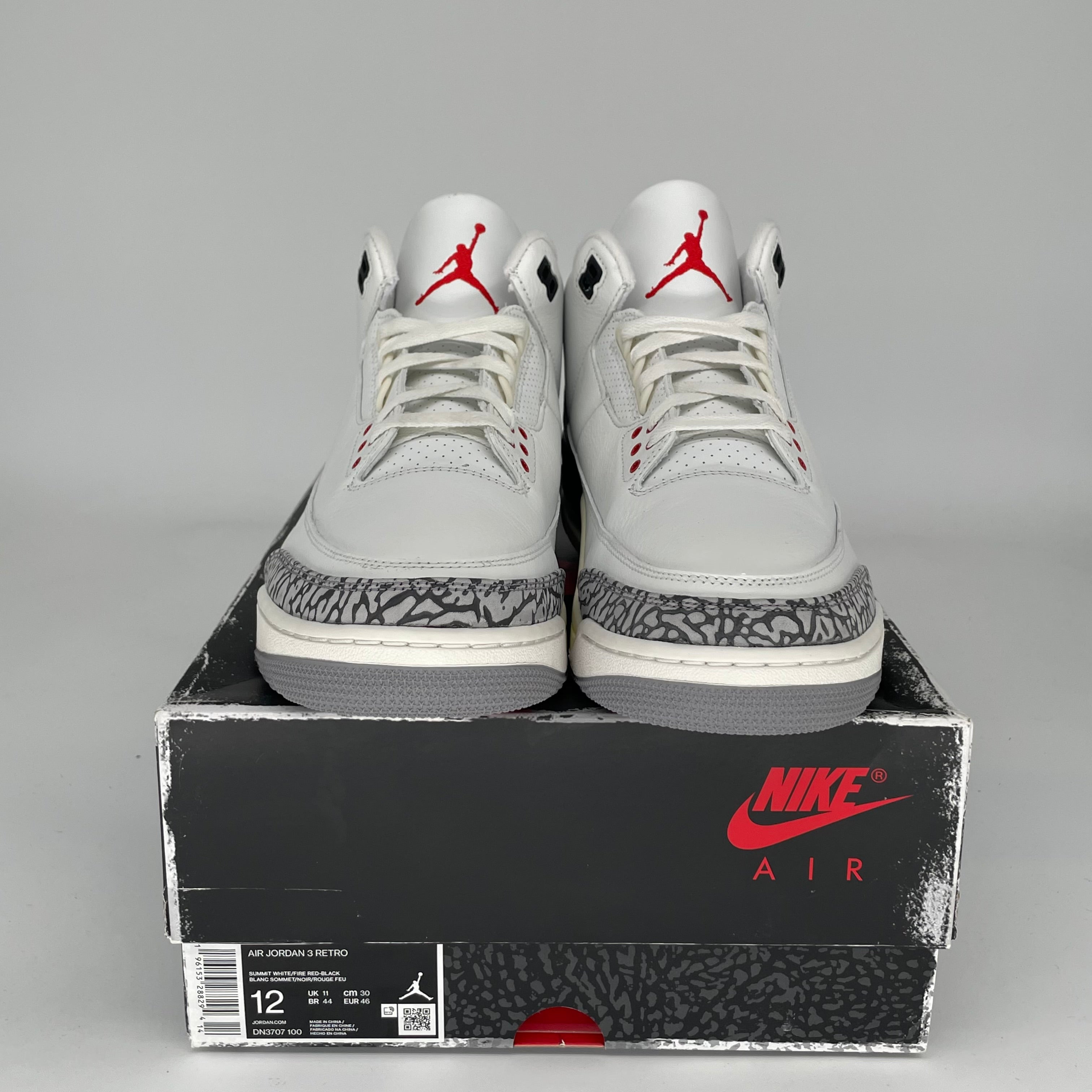 Original Air Jordan 3 White Cement Reimagined - Men's Size 12 (DN3707-100) - Authentic Retro Basketball Shoes for Sneaker Collectors & Streetwear Fashion