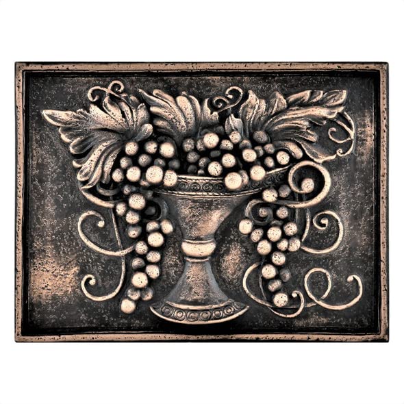 Handmade Oil Rubbed Bronze Matte Finish 12x16 Inch Metal Backsplash Tile - Decorative Mural Plaque for Kitchen Wall, Bathroom, or Living Room (1 Piece per Case)