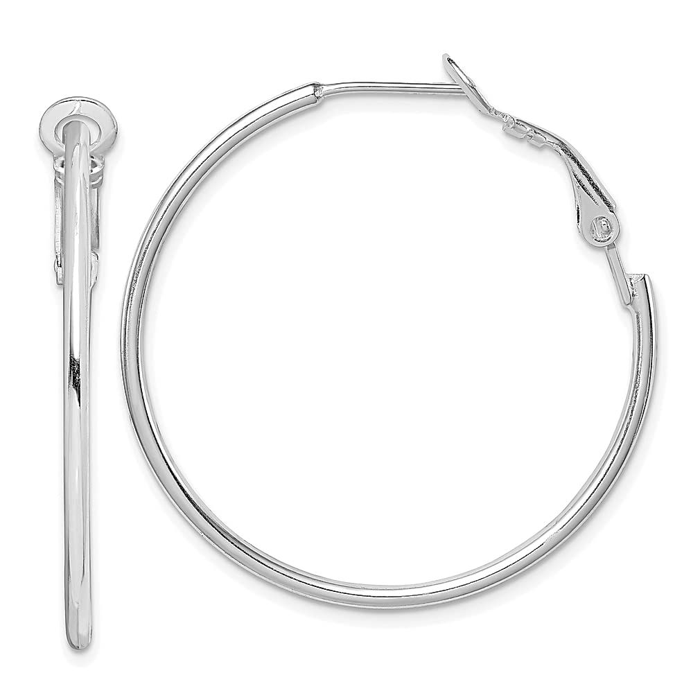 925 Sterling Silver 1.8mm Omega Back Round Hoop Earrings for Women - Dainty Everyday Fine Jewelry Gift for Her - Perfect for Work, Date Night & Special Occasions