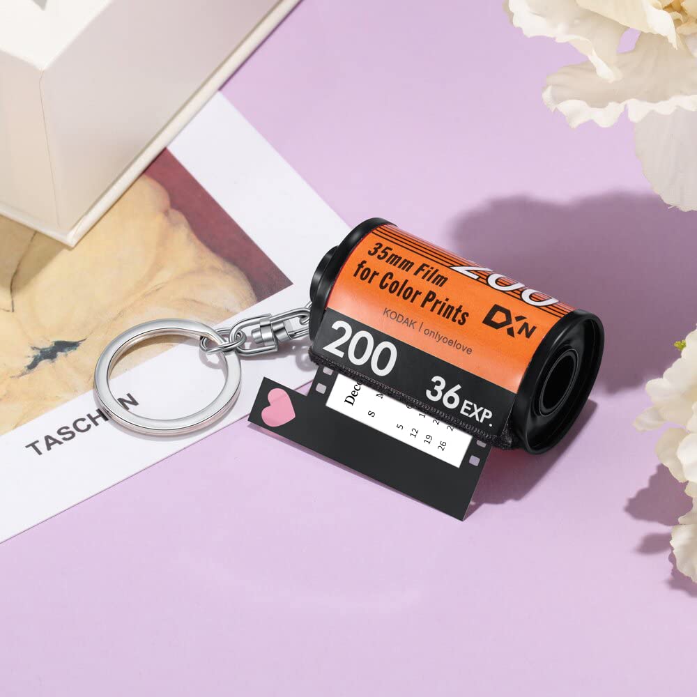 Personalized Custom Memory Camera Film Roll Keychain - Unique Photo Gift for Wedding, Anniversary & Travel Souvenirs - Perfect for Couples, Friends & Family Keepsakes