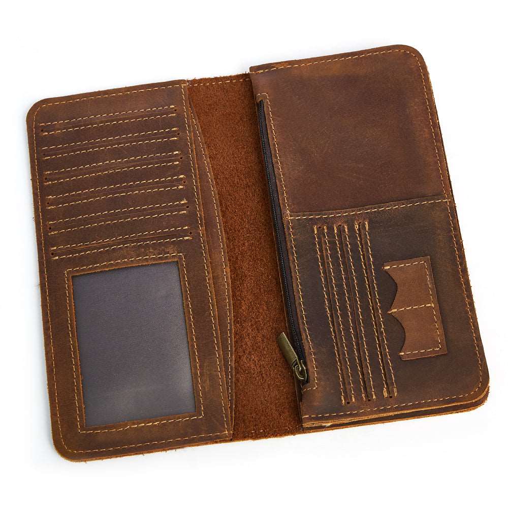 Premium Genuine Leather Wallet for Men - RFID Blocking, Slim Bifold Design - Perfect for Everyday Carry, Travel & Business (Brown)