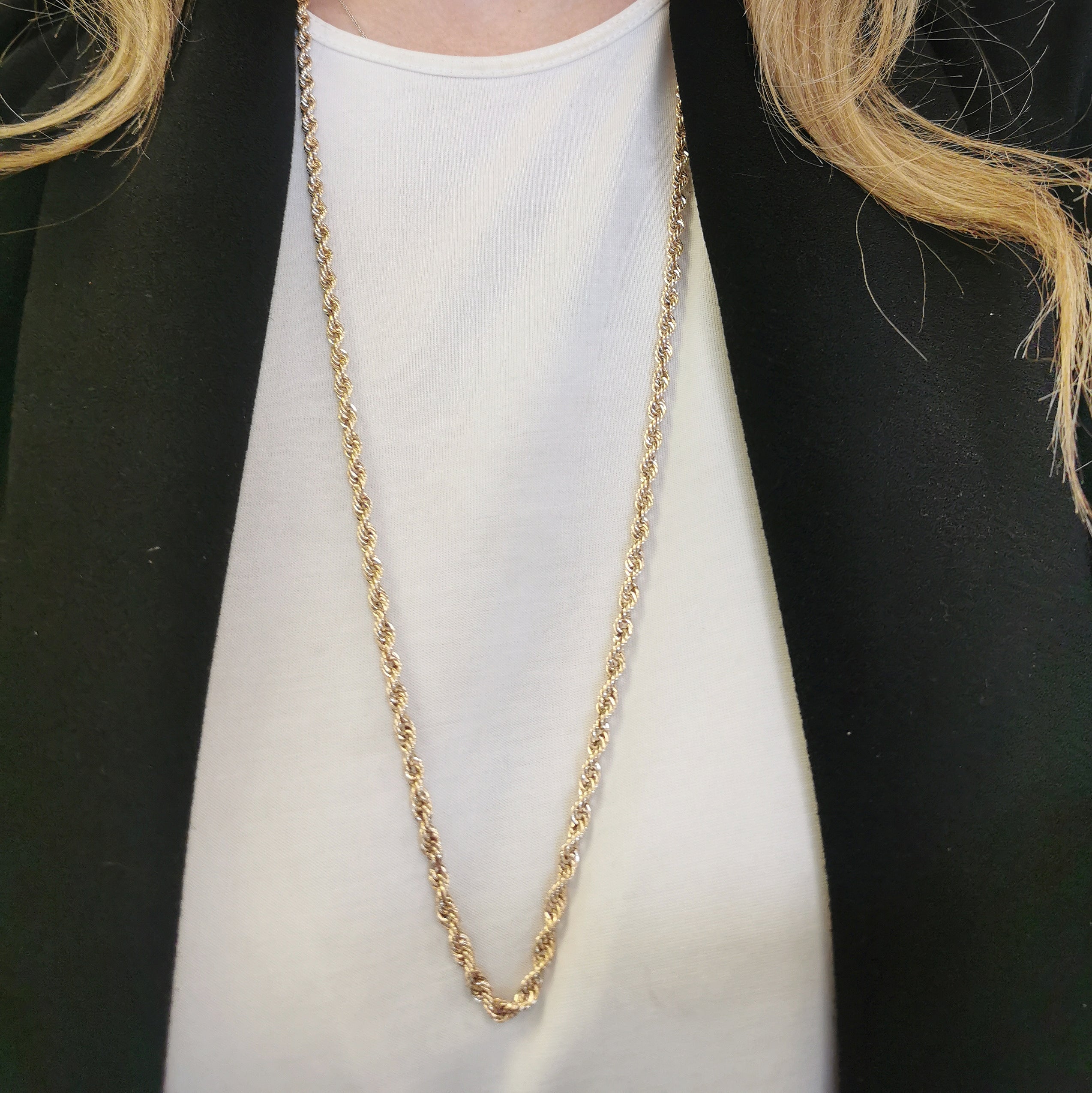 10K Yellow Gold Rope Chain Necklace 30 Inches - Durable & Stylish Jewelry for Men and Women | Perfect for Everyday Wear, Gifts & Special Occasions