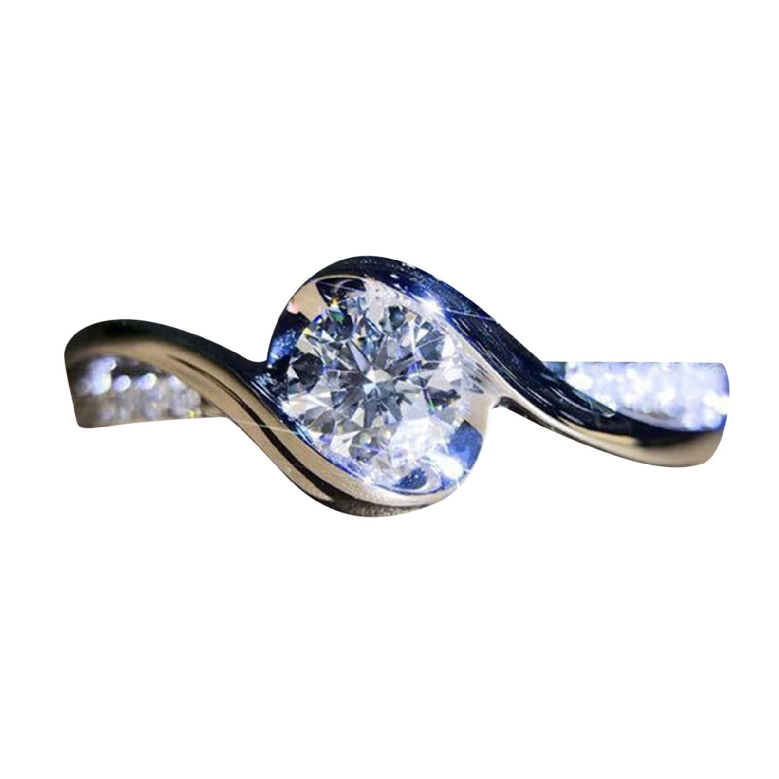 Sparkling Silver Geometric Rhinestone Rings for Women & Men - Fashionable Zirconia Snake Design Statement Jewelry for Parties, Weddings & Night Out