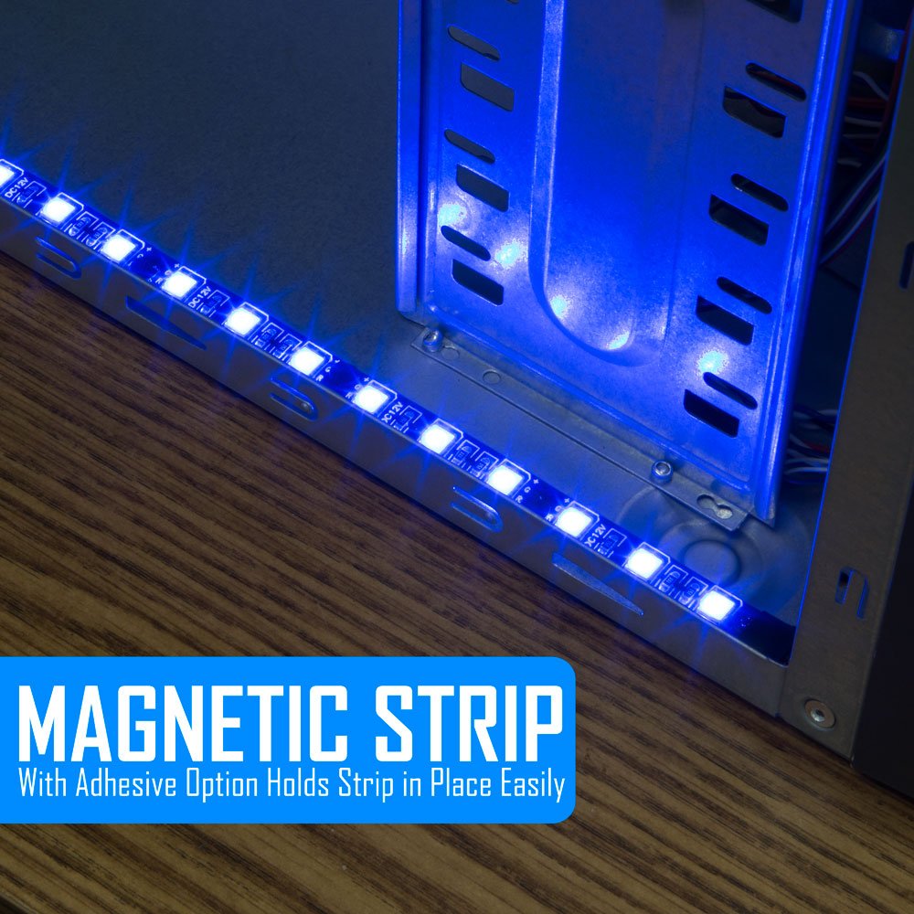 Kingwin RGB LED Strip Lights - 5050 SMD Magnetic Light Strip with Adhesive Backing | ASUS Aura Sync Compatible for PC, Gaming Laptop & Desktop Case Lighting | Perfect for Room Decor, Home Theater & Gaming Setup Ambience