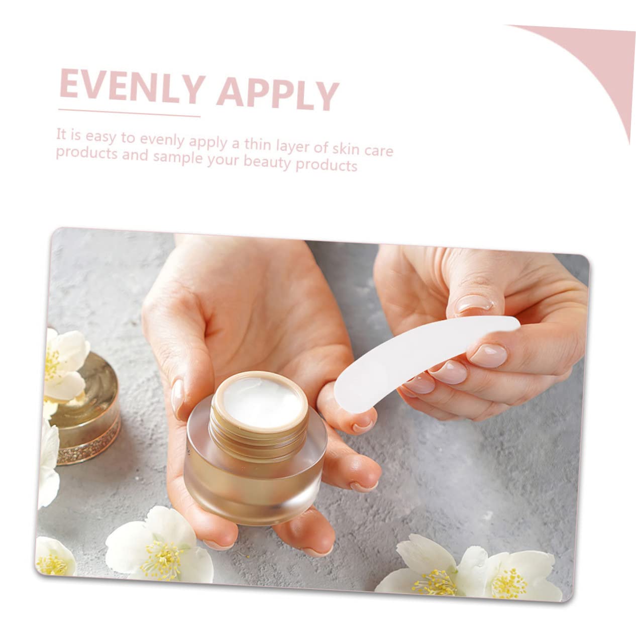 100pcs Disposable Cream Scoops - Face Cream & Eye Cream Applicator Set - Makeup Tools for Hygienic Beauty Routine - Perfect for Salons, Spas & Home Skincare Use