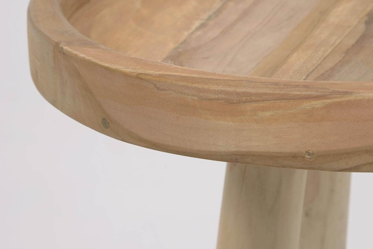 Como Genna Teak Side Table - Solid Wood End Table for Living Room, Bedroom, or Patio - Perfect for Coffee, Books, and Decor