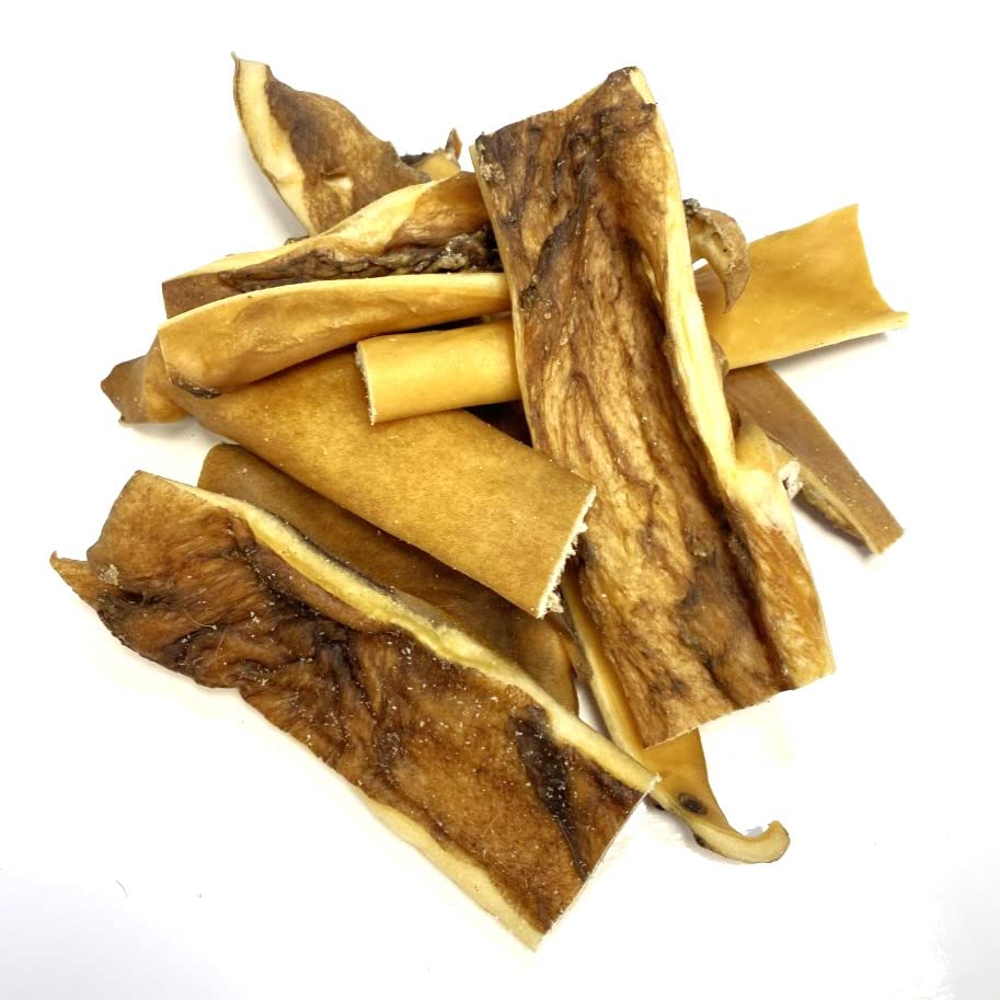 1kg Natural Beef Head Skin Dog Chews - High Protein, Grain-Free Dog Treats for Dental Health & Training - Perfect for Aggressive Chewers & Large Breeds