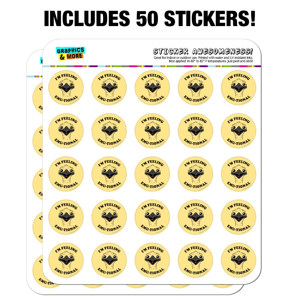 Funny Emotional Emu Stickers for Planners, Calendars & Scrapbooking - Cute Crafting Decals for Journals, Bullet Journals & DIY Projects - Perfect for School, Office & Gift Giving